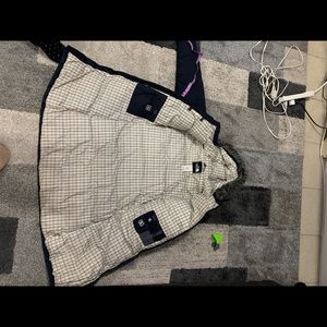 North Face long jacket. Color blue.